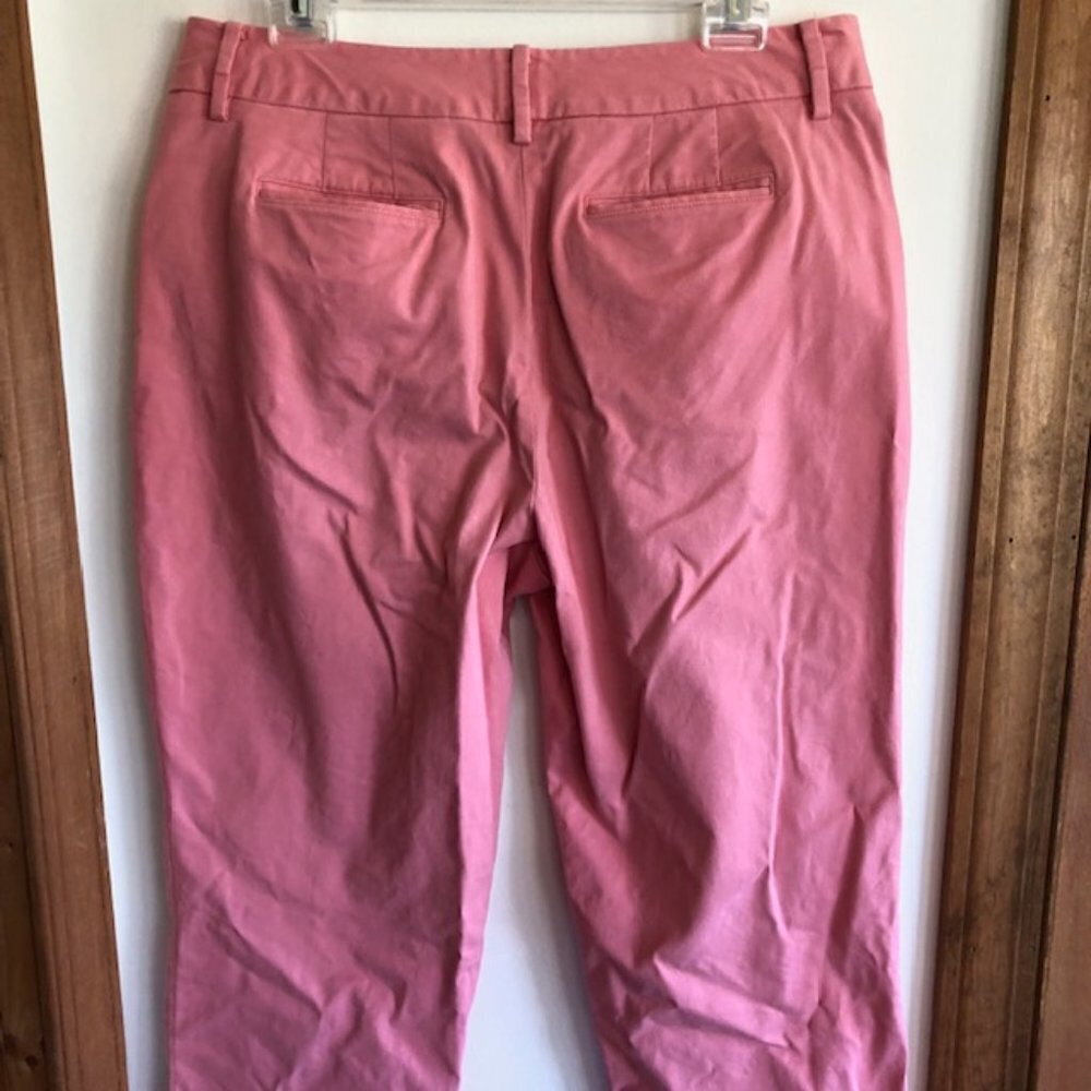 TALBOTS Stretch Pink Cotton Chino Ankle Pants 12 - Picture 8 of 16